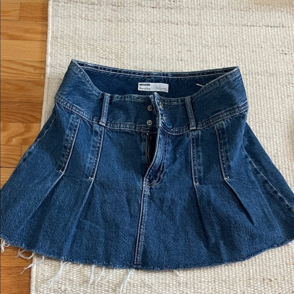 Bershka Blue Denim Mini Skirt